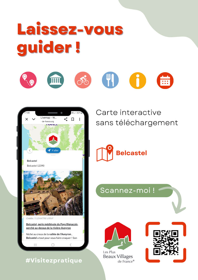 Accès à la carte interactive de Belcastel sur mobile